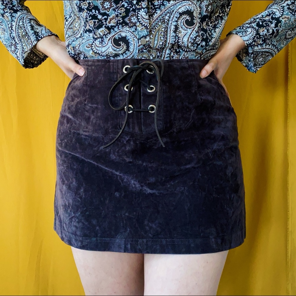 SOLD Vintage 90s does 60s velvet mini skirt